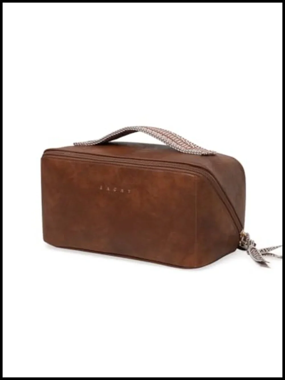 Large Capacity PU Leather Cosmetic Bag with Open-Flat Design for Travel